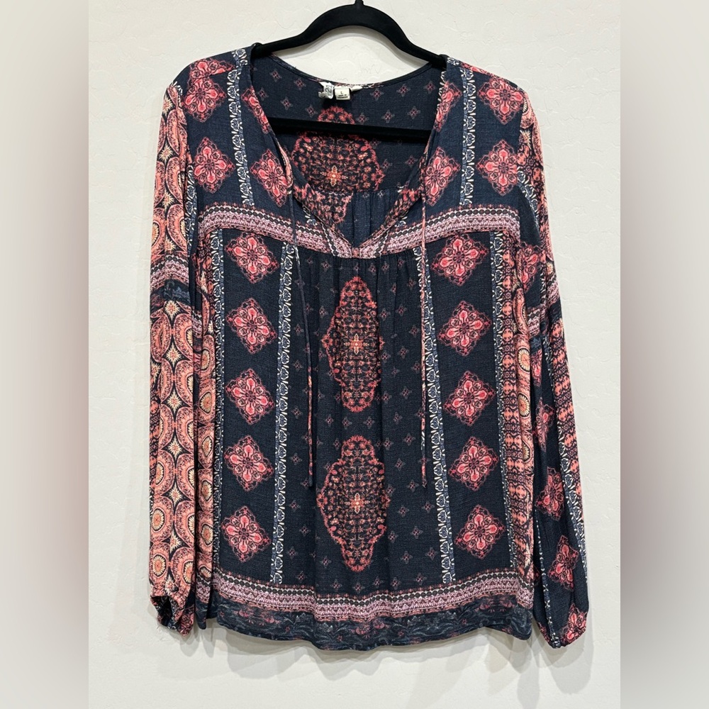 Lucky Brand Long Sleeve Blouse, L.